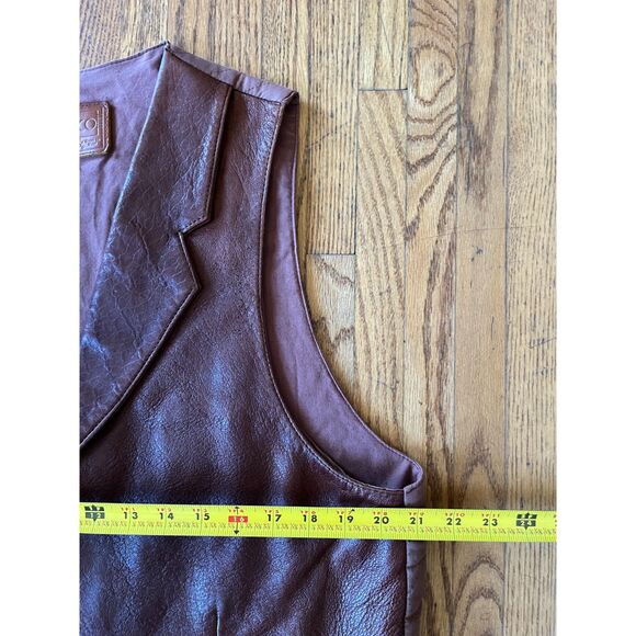 Vintage Villa Classico Brown Leather Button Up Vest Tank  Mens Size XL - Picture 6 of 9